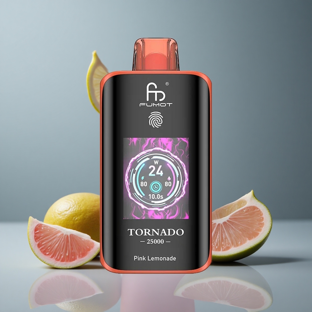 Fumot Tornado 25000 Рожевий лимонад з HD екраном та 20мл рідини