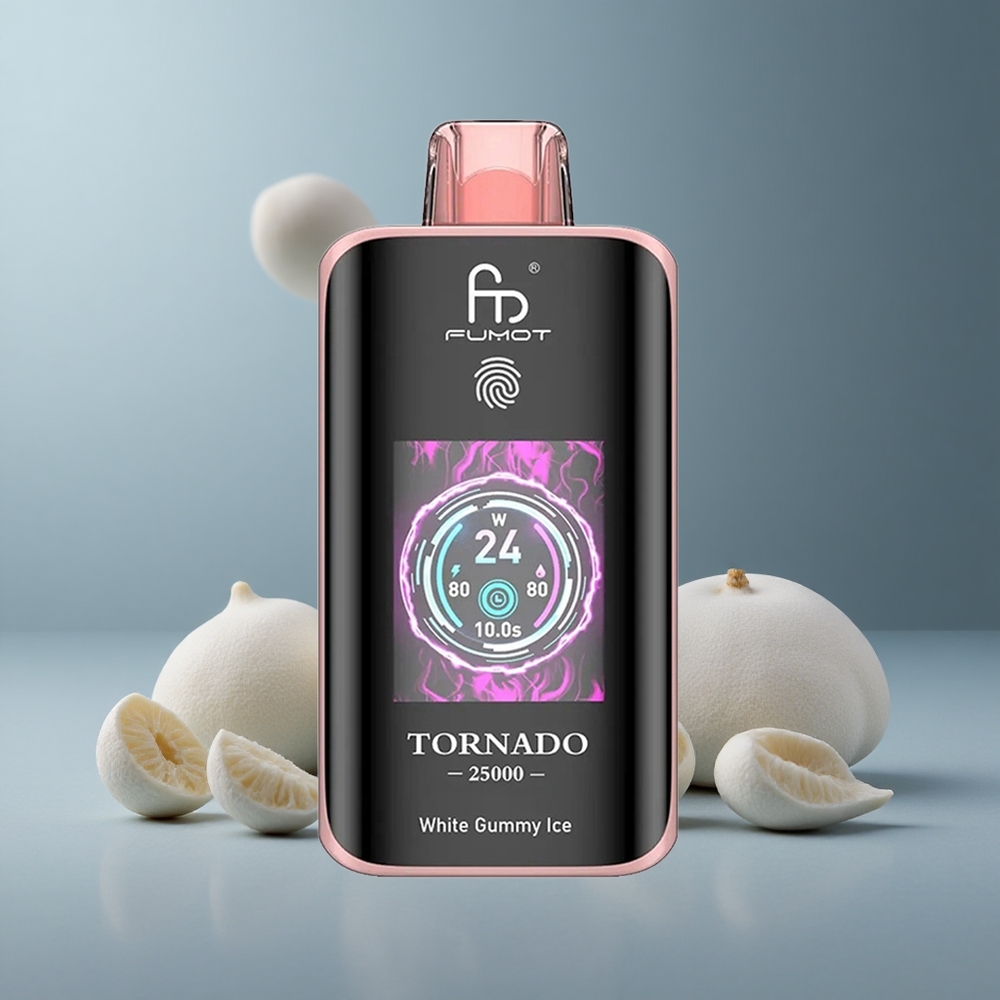 Fumot Tornado 25000 Білий мармеладний лід з HD екраном та 20мл рідини
