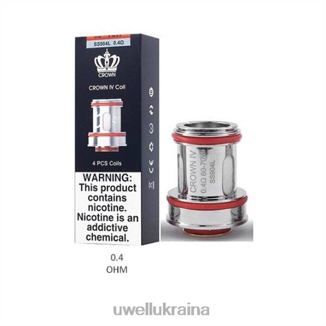 UWELL CROWN 4 змінні котушки (4 шт.) подвійна котушка 0,4 Ом | UWELL Ukraina 6FDB183
