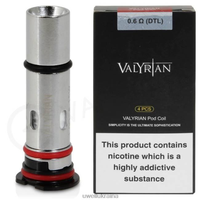 UWELL VALYRIAN котушки для заміни контейнерів (4 шт.) 0,6 Ом dtl | UWELL Kyiv City 6FDB34
