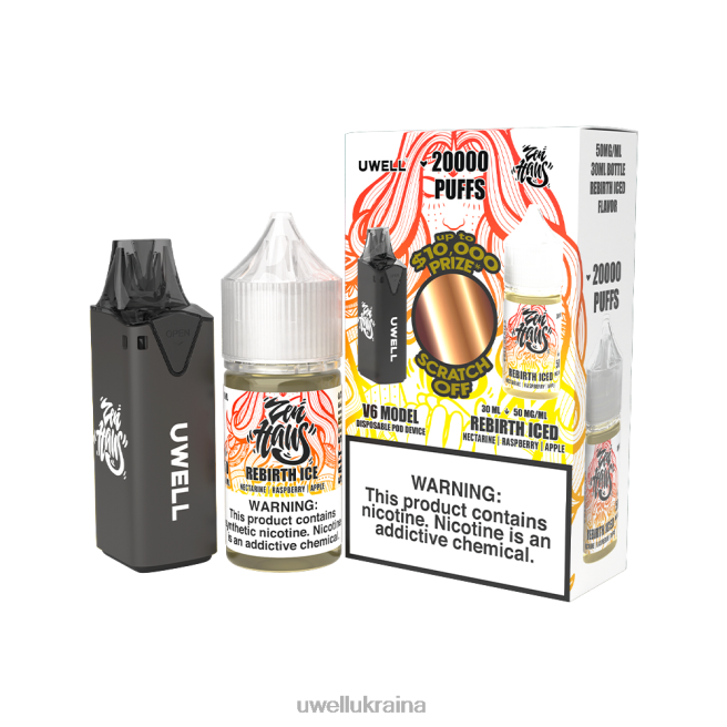 UWELL V6 одноразовий пристрій + татова пара 30мл соку - набір для співпраці clr: жовтий/flv: медова диня жувальна 50 мг | UWELL Online Shop 6FDB217
