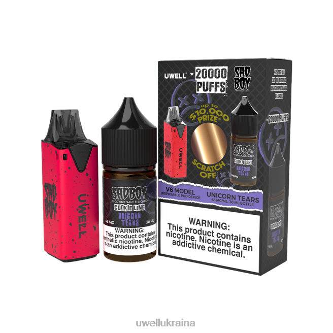 UWELL V6 одноразовий пристрій + татова пара 30мл соку - набір для співпраці clr: red/flv: фейхоа ананас гуава 48 мг | UWELL Online Shop 6FDB207